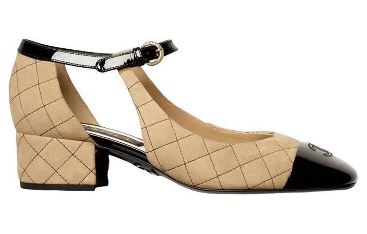Order (W) Sepatu Heels Chanel Suede 'Beige' G39383-Y56114-K4809