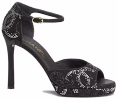 Order 香奈兒 CHANEL 麂皮 露趾搭扣 一字帶涼鞋 女款 黑色