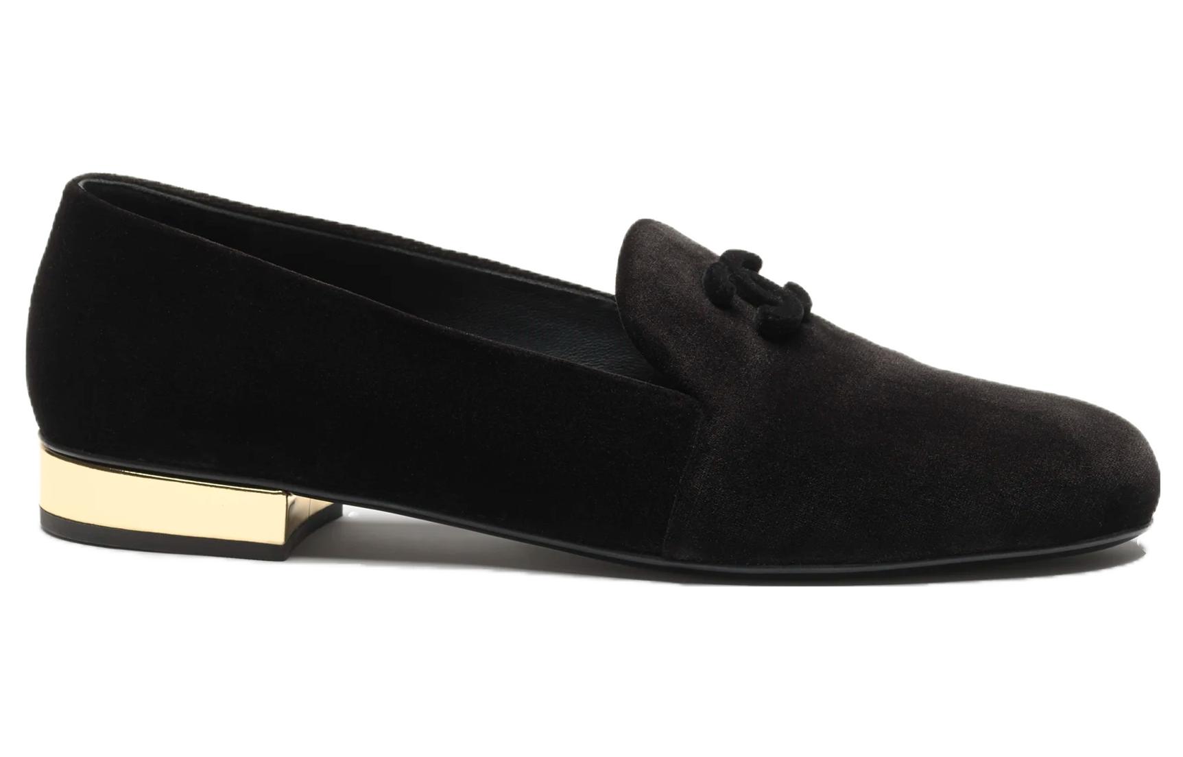 Order (W) Chanel Zapatillas de Gamuza Sin Cordones 'Negro' G45271-B14435-94305