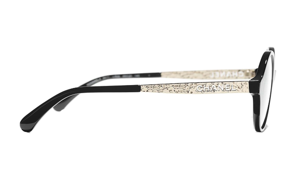 Shop (W) 香奈儿女款圆形纹理光学眼镜，带标志细节。 CH3411A-C622