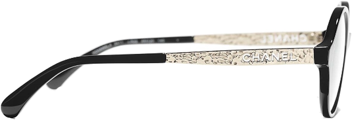 (W) 香奈儿女款圆形纹理光学眼镜,带标志细节。 CH3411A-C622 Shop (W) 香奈儿女款圆形纹理光学眼镜,带标志细节。 CH3411A-C622