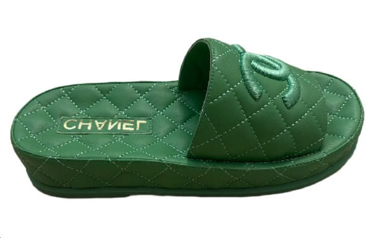 (W) Chanel Thick Sole One-Strap Slide 'Fashion Green' 圖 2