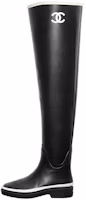 (Women) Chanel Thigh High Rubber Rain Boots Black G39625-X56326-K5255 (Women) Chanel Thigh High Rubber Rain Boots Black G39625-X56326-K5255