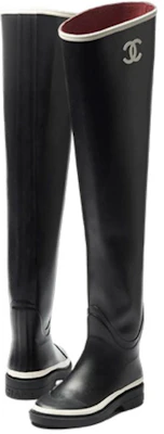 (Women) Chanel Thigh High Rubber Rain Boots Black G39625-X56326-K5255 Shop (Women) Chanel Thigh High Rubber Rain Boots Black G39625-X56326-K5255