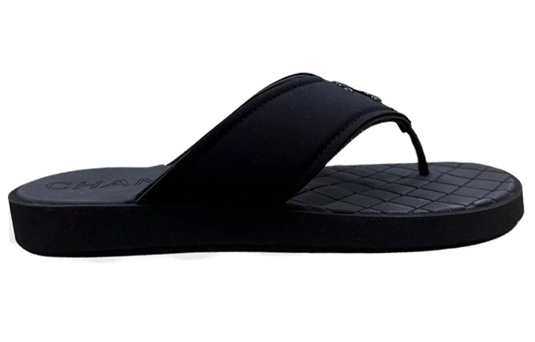 (W) Chanel Thong Sandals 'Black Open-Toe' 圖 2