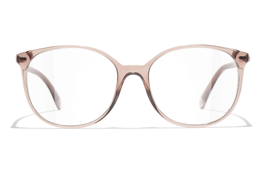 (Women) CHANEL Transparent Irregular Acetate Optical Glasses with Logo Print - Women CH34321709 圖 3