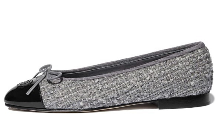 (W) Chanel Tweed and Calfskin Sneaker 'Grey Black'