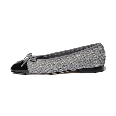 (W) Chanel Tweed and Calfskin Sneaker 'Grey Black'