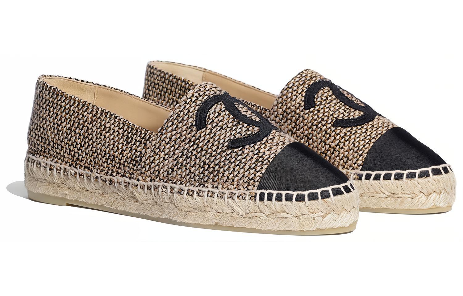 (W) Chanel Tweed and Grosgrain Fisherman Shoes 'Black Beige' 圖 3