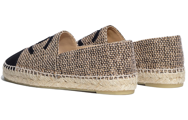 (W) Chanel Tweed and Grosgrain Fisherman Shoes 'Black Beige' 圖 4