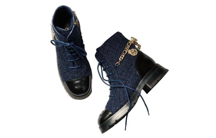 (W) Chanel Tweed Boot 'Navy Blue' 圖 3