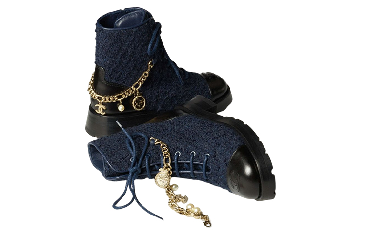 (W) Chanel Tweed Boot 'Navy Blue' 圖 5