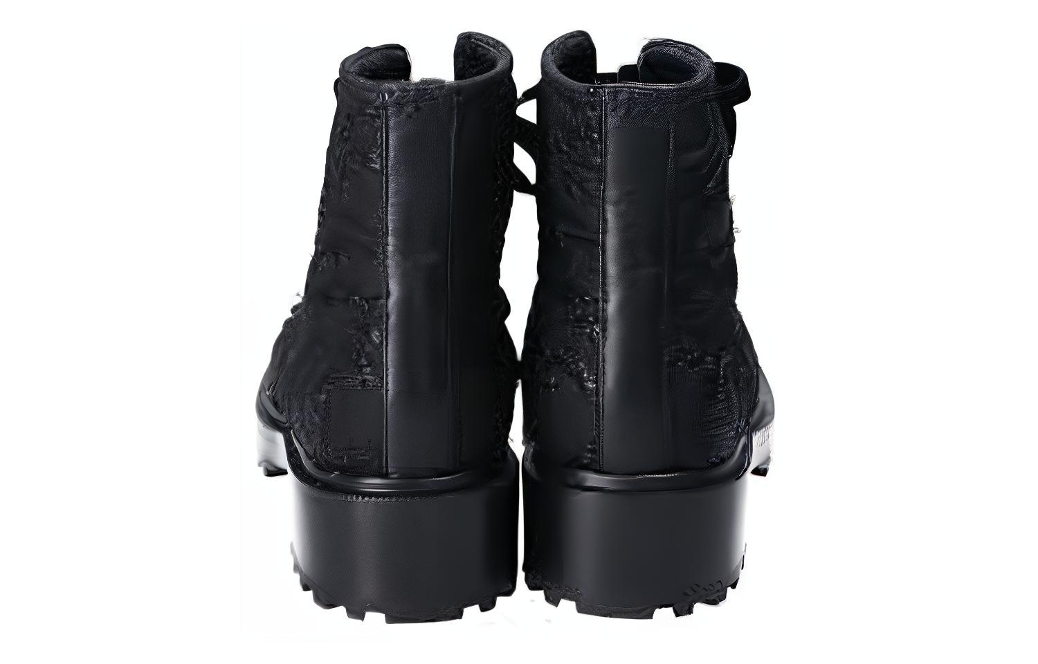 (W) Chanel Tweed Fashion Versatile Satin Ankle Boots 'Black' 圖 4