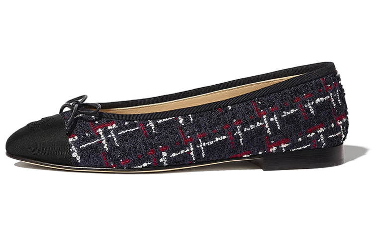 (Women) Chanel Tweed Flats 'Navy Blue' G02819-Y53819-K2193