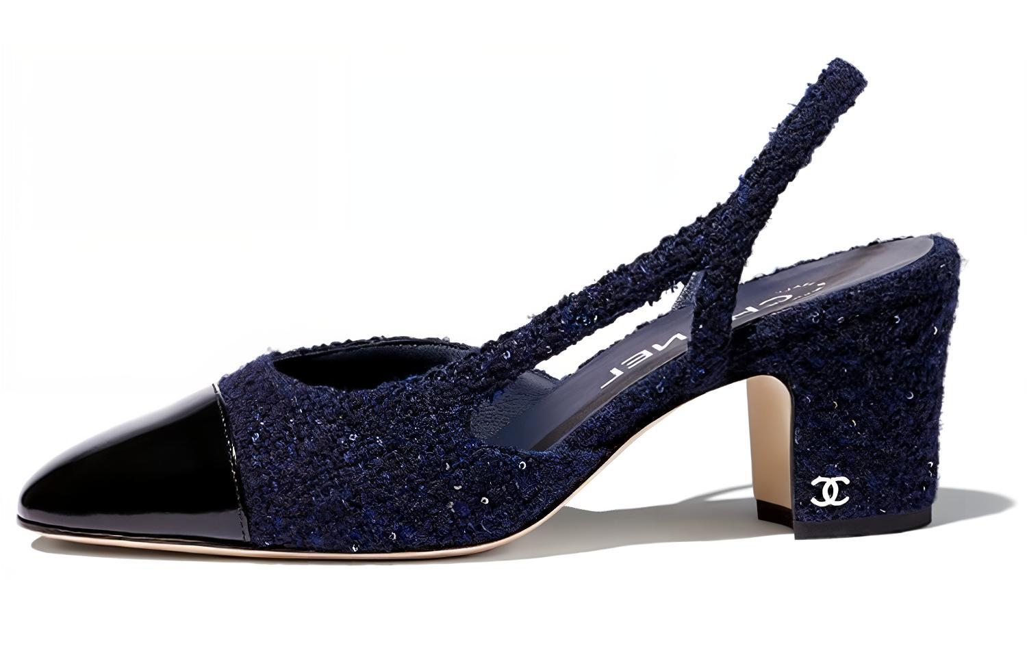 Buy (Women) Chanel Tweed High Heels 'Navy Blue' G31318-Y55083-K2512