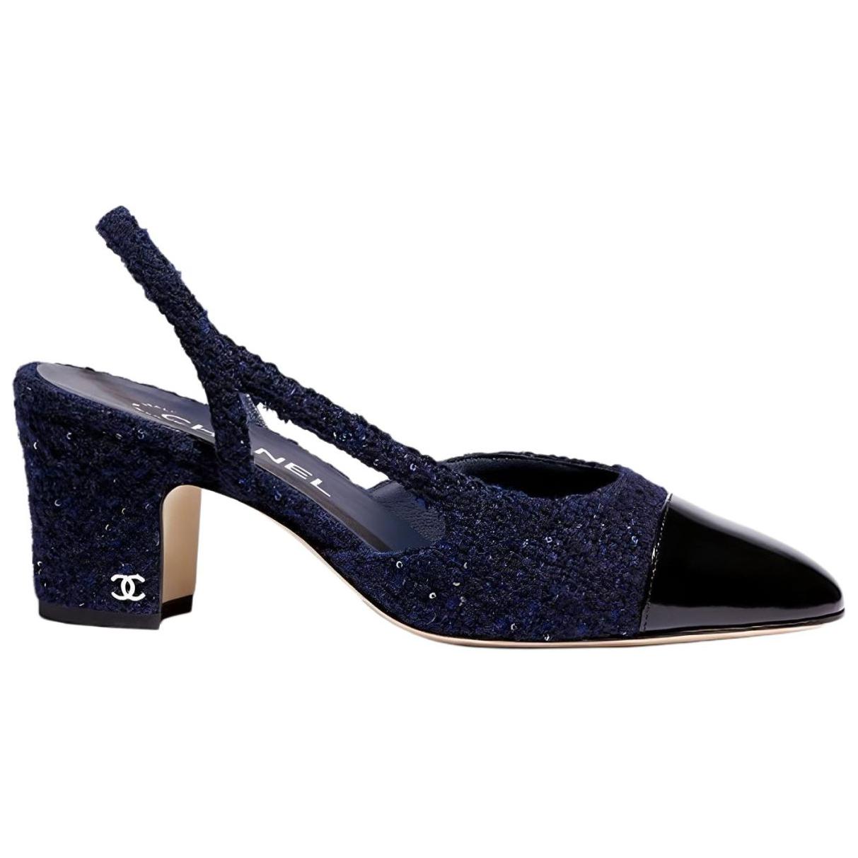 (W) Chanel Tweed High Heels 'Navy Blue' 圖 2