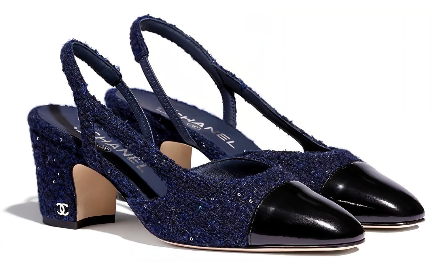 (W) Chanel Tweed High Heels 'Navy Blue' 圖 3