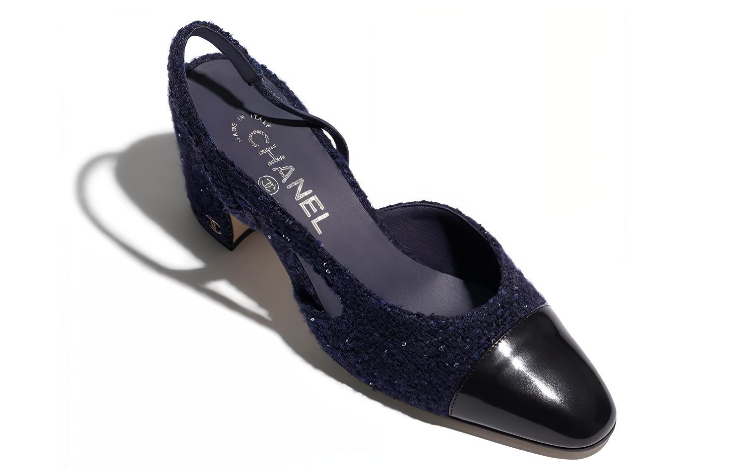 (W) Chanel Tweed High Heels 'Navy Blue' 圖 5