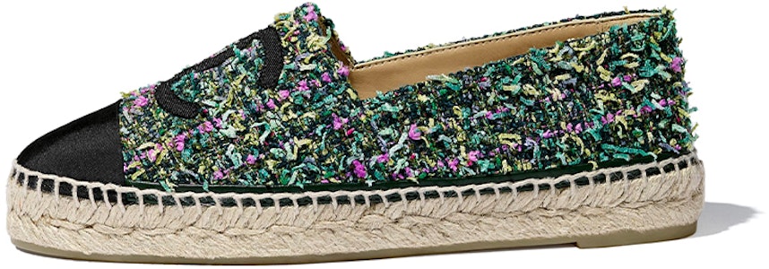 CHANEL 香奈兒 斜紋軟呢羅緞漁夫鞋 女款 綠粉色 Buy CHANEL 香奈兒 斜紋軟呢羅緞漁夫鞋 女款 綠粉色