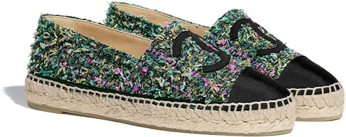 CHANEL 香奈兒 斜紋軟呢羅緞漁夫鞋 女款 綠粉色 Shop CHANEL 香奈兒 斜紋軟呢羅緞漁夫鞋 女款 綠粉色