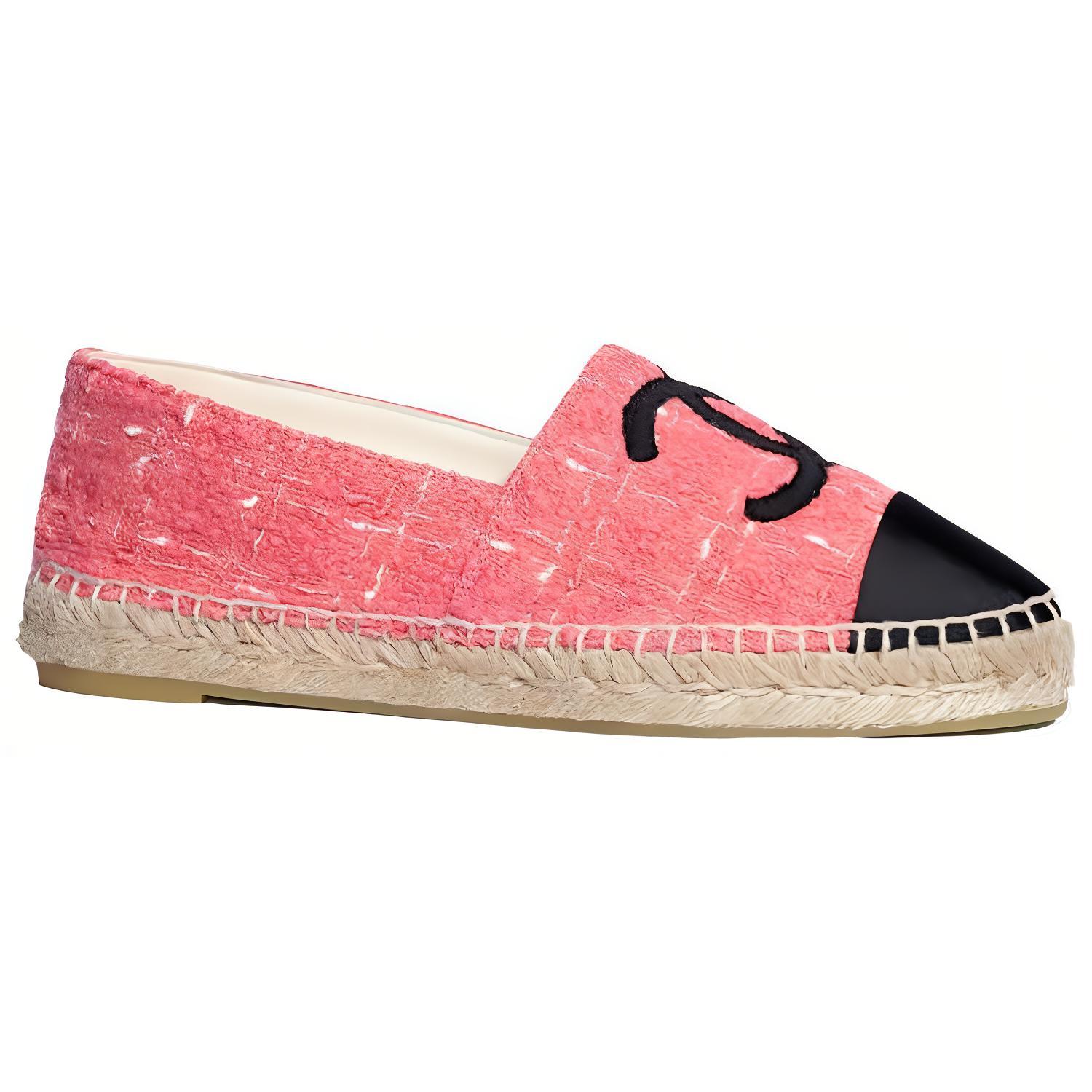 Order (W) Sepatu Chanel Tweed Satin Fisherman 'Pink Black' G29762-Y54224-K2290