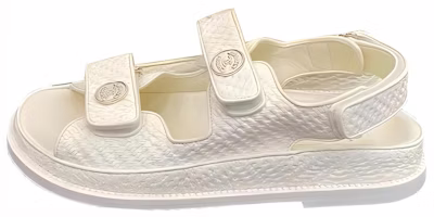 (Women) Chanel Velcro Flat White 'Fashion Slide' G35927-X56385-0M658 (Women) Chanel Velcro Flat White 'Fashion Slide' G35927-X56385-0M658