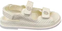 Order (W) Chanel Velcro Sandalia Plana Blanca 'Fashion Slide' G35927-X56385-0M658