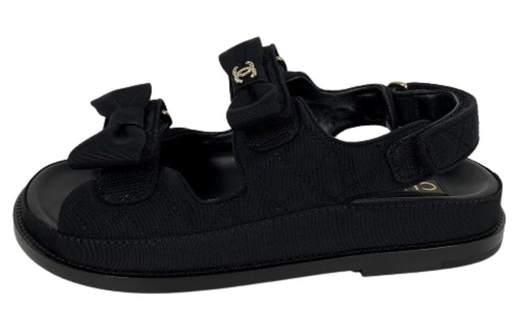 Buy (W) Chanel Velcro Sandal Tebuka Hitam 'Fashion Slide' G39820-X05912-94305