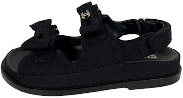 (Women) Chanel Velcro Open-Toe Comfort Black 'Fashion Slide' G39820-X05912-94305 (Women) Chanel Velcro Open-Toe Comfort Black 'Fashion Slide' G39820-X05912-94305