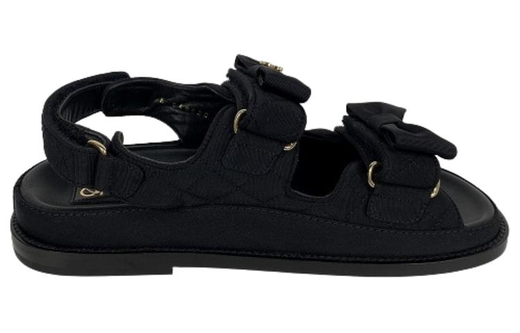 Order (W) Chanel Velcro Sandal Tebuka Hitam 'Fashion Slide' G39820-X05912-94305