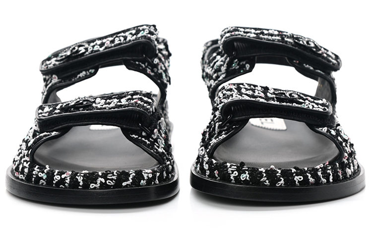 (W) Chanel Velcro Open-Toe Sandal 'Black' 圖 3