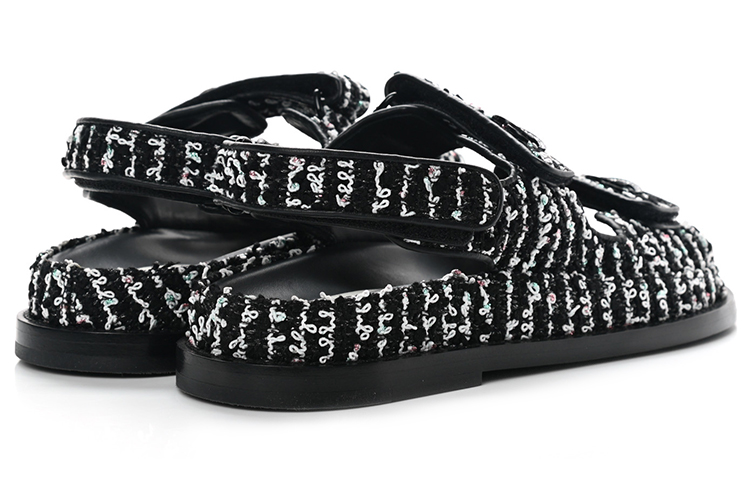 (W) Chanel Velcro Open-Toe Sandal 'Black' 圖 4