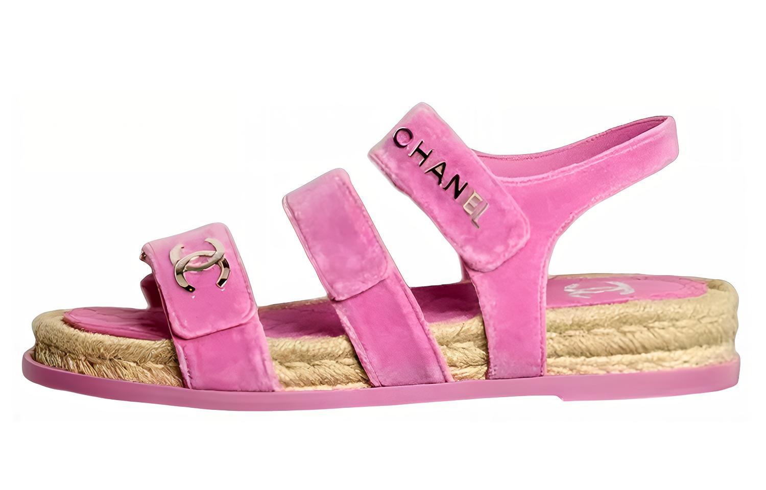 (W) Chanel Velcro Sandal 'Pink'