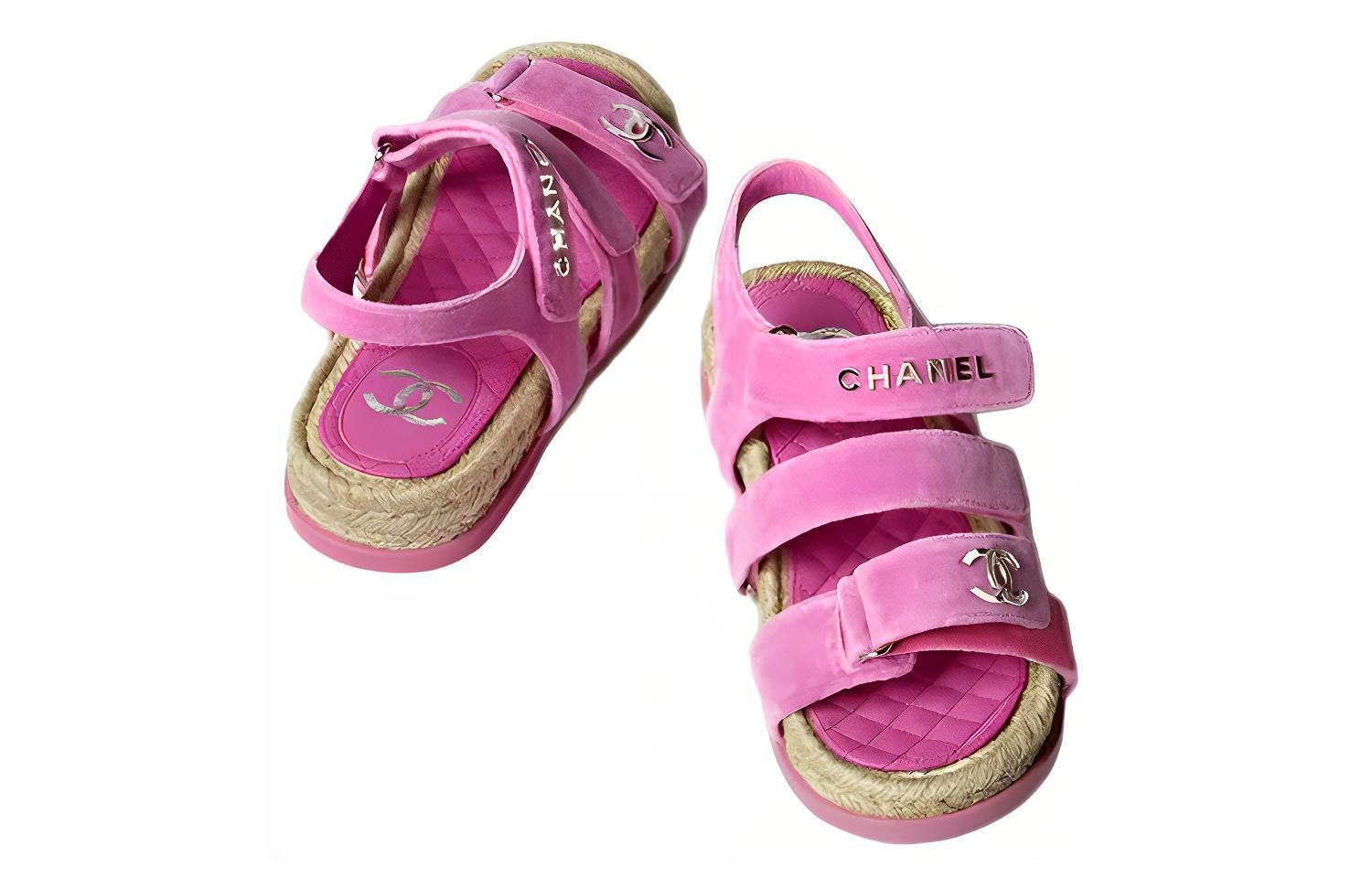 (W) Chanel Velcro Sandal 'Pink' 圖 4
