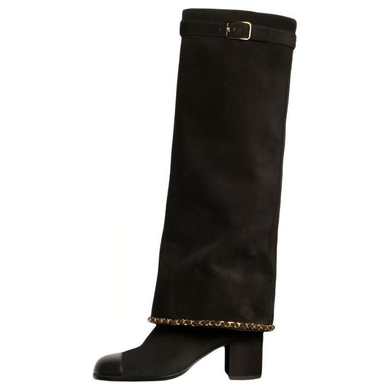 (Women) Chanel Velour Calfskin High-Top Boot 'Black' G39345-X56709-94305