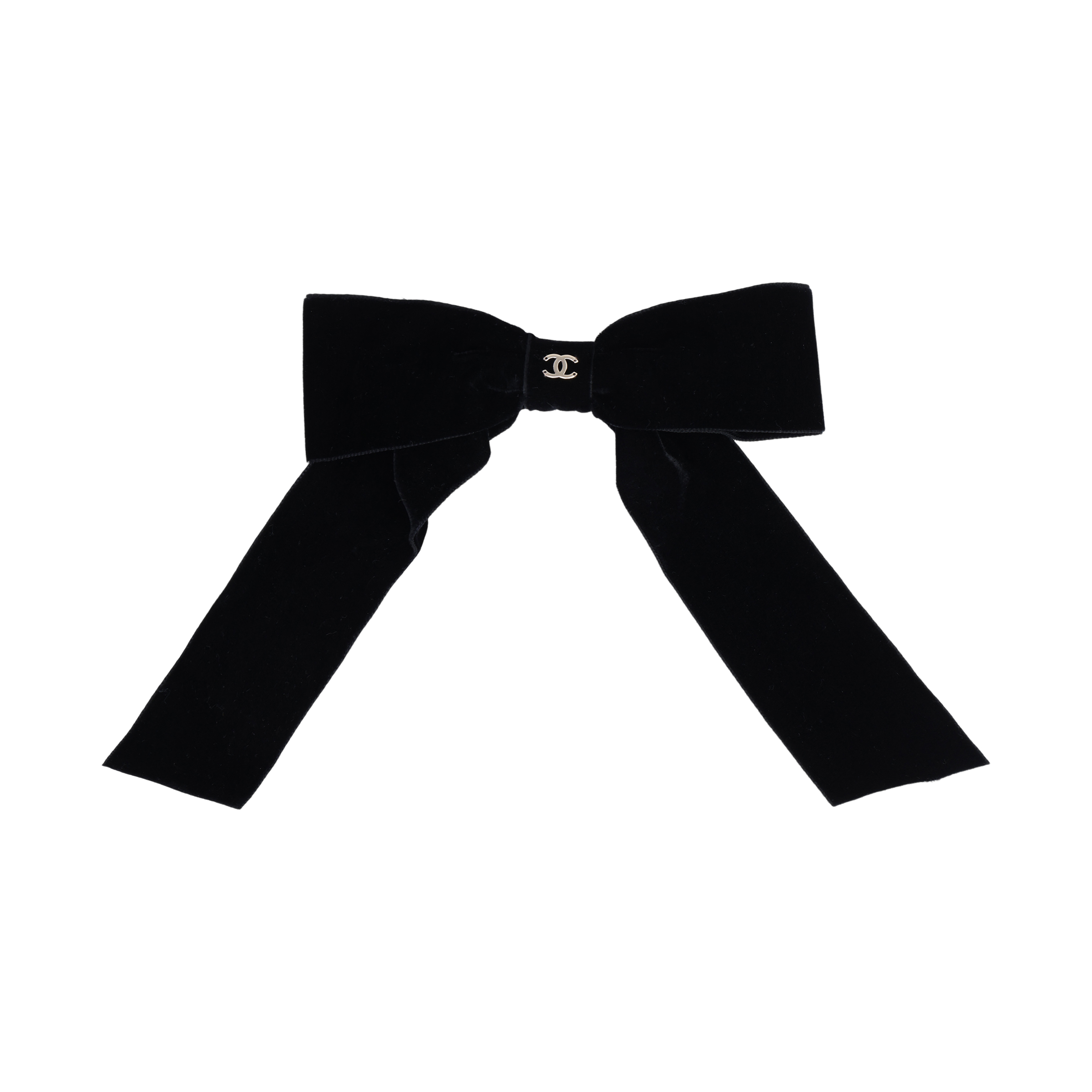 (Women) CHANEL Velvet Bow Hair Clip  Black AA8557-B09070-94305