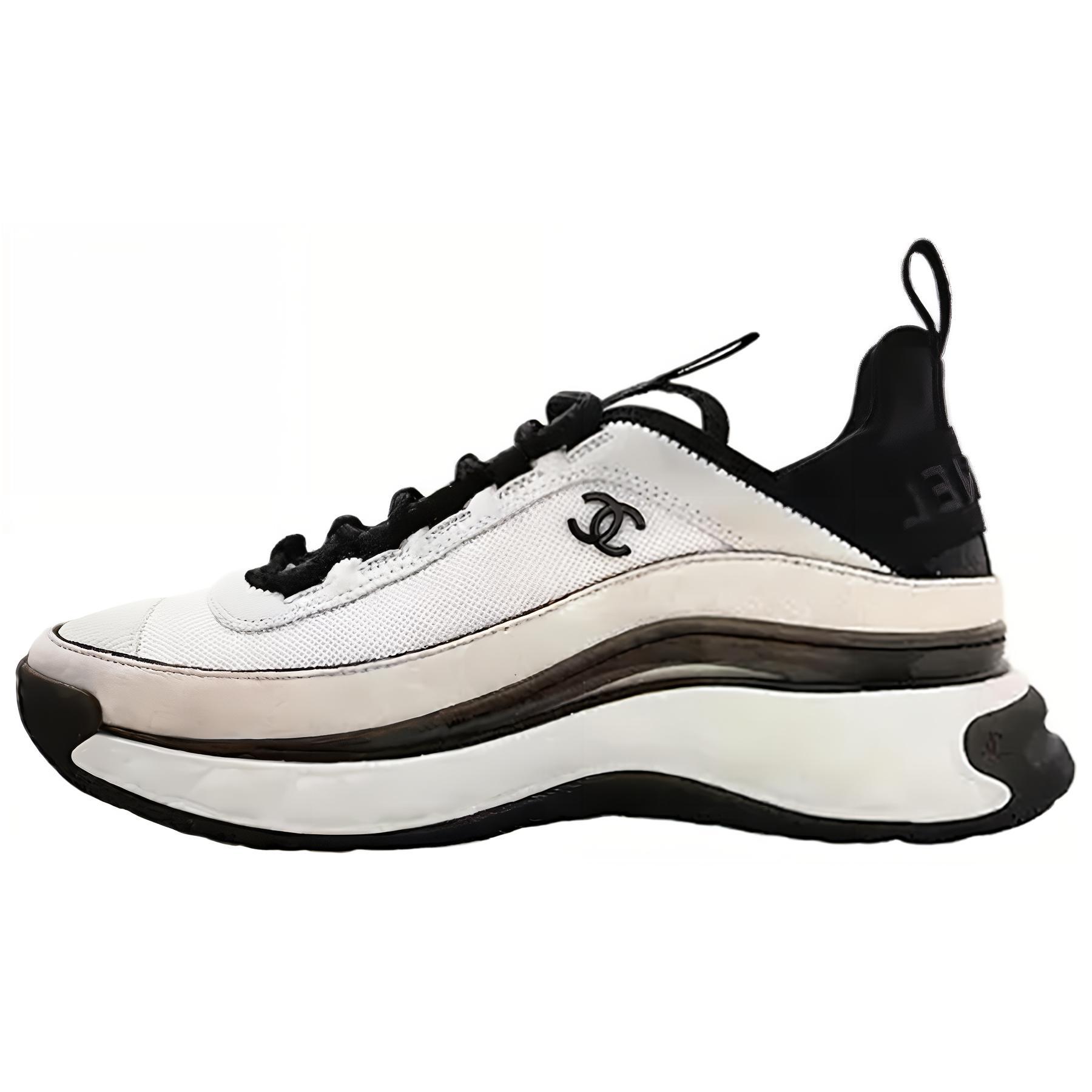 (Women) Chanel Velvet Calfskin & Mixed Fibers Sneaker 'White Black' G39070-Y55826-K4283