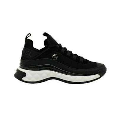 (W) Chanel Velvet Calfskin & Mixed Fibers Sneaker 'Black'