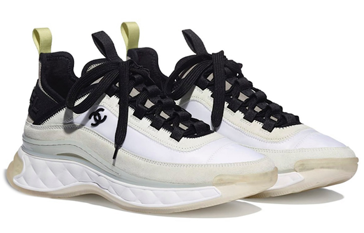 (W) Chanel Velvet Calfskin & Mixed Fibers Sneaker 'White Yellow' 圖 2