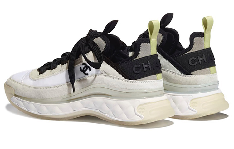 (W) Chanel Velvet Calfskin & Mixed Fibers Sneaker 'White Yellow' 圖 4