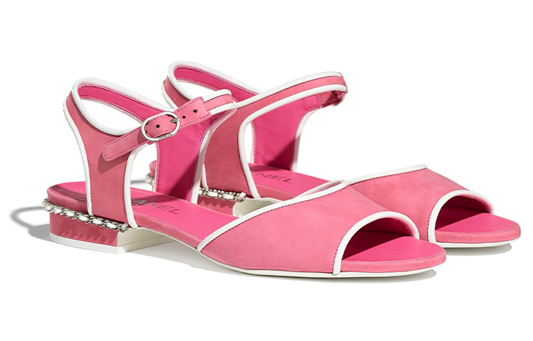 (W) Chanel Velvet Calfskin Sandals 'Matte Pink' 圖 2
