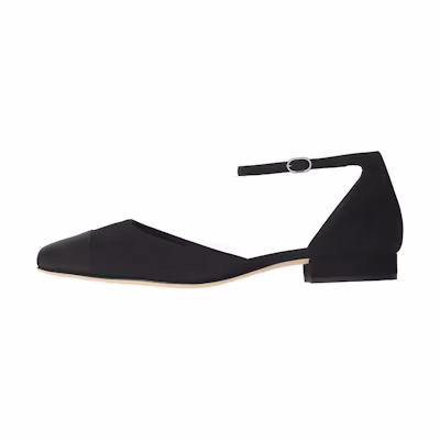 (W) Chanel Velvet Lambskin Satin Sandals 'Black Fashion'