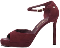 (Women) Chanel Velvet Open-Toe Buckle Slide 'Burgundy' G45289-B14501-NS332 (Women) Chanel Velvet Open-Toe Buckle Slide 'Burgundy' G45289-B14501-NS332