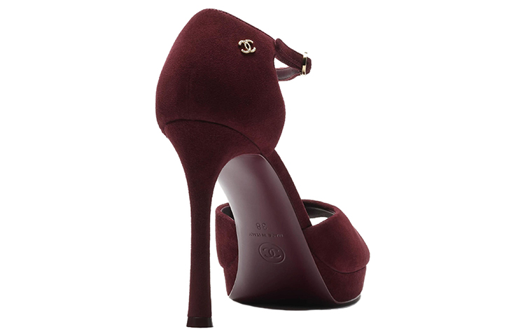 (W) Chanel Velvet Open-Toe Buckle Slide 'Burgundy' 圖 3
