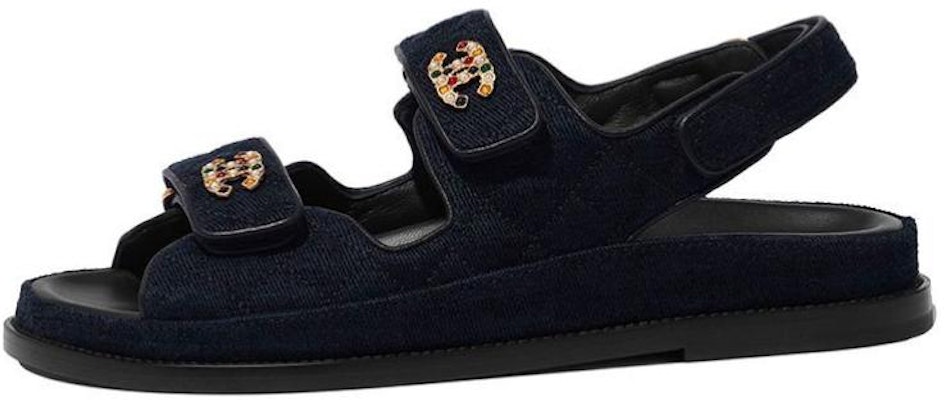 (Women) Chanel Velvet Sandals 'Navy' G35927-X56243-0L125 Buy (Women) Chanel Velvet Sandals 'Navy' G35927-X56243-0L125