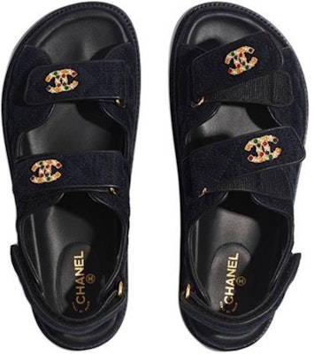 (Women) Chanel Velvet Sandals 'Navy' G35927-X56243-0L125 Purchase (Women) Chanel Velvet Sandals 'Navy' G35927-X56243-0L125