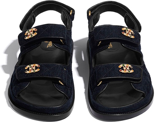 (W) Chanel Selipar Velvet 'Navy' G35927-X56243-0L125 Lookbook (W) Chanel Selipar Velvet 'Navy' G35927-X56243-0L125