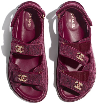 (W) Chanel Sandalia de Terciopelo Rosa 'Fashionable Pink' G35927-X56243-0L123 Lookbook (W) Chanel Sandalia de Terciopelo Rosa 'Fashionable Pink' G35927-X56243-0L123