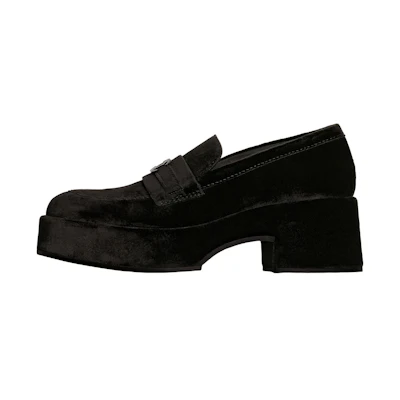 (W) Chanel Velvet Thick Sole 'Fashion Black'