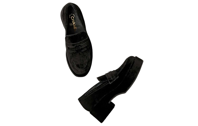 (W) Chanel Velvet Thick Sole 'Fashion Black' 圖 4